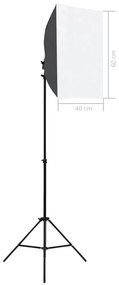 Φωτιστικά Studio Επαγγελματικά 2 τεμ. Μαύρα 40x60 εκ. Ατσάλινα - Μαύρο