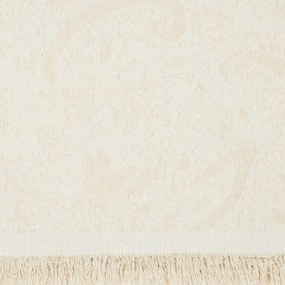 Borea Ριχτάρι Βαμβακερό Πολυθρόνας Paisley 180 x 180 cm Εκρού