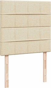 vidaXL Κρεβάτι Boxspring με Στρώμα Κρεμ 100 x 200 εκ. Υφασμάτινο