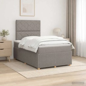 vidaXL Κρεβάτι box spring με στρώμα Taupe 120 x 200 cm Ύφασμα