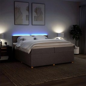 vidaXL Κρεβάτι Boxspring με Στρώμα Taupe 200x200 εκ. Υφασμάτινο