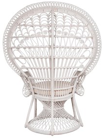 ΠΟΛΥΘΡΟΝΑ ROYAL PEACOCK HM9342.02 RATTAN ΣΕ ΛΕΥΚΟ-ΜΑΞΙΛΑΡΙ ΛΕΥΚΟ 114x72x150Yεκ. - 0615201 - HM9342.02