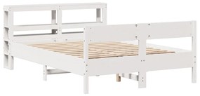 vidaXL Σκελετός Κρεβ. Χωρίς Στρώμα Λευκό 140x200 εκ Μασίφ Πεύκο