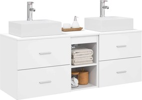 vidaXL Σετ Ντουλαπιών Μπάνιου 3 τμχ. Λευκό 129 x 41 x 79,5 cm