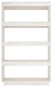 vidaXL Βιβλιοθήκη/Διαχωριστικό Χώρου Λευκό 80x35x135 εκ. Μασίφ Πεύκο
