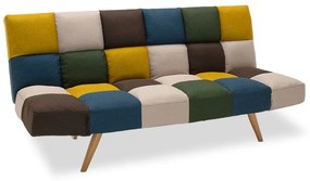 Καναπές - κρεβάτι 3θέσιος Freddo pakoworld με ύφασμα πολύχρωμο 182x81x84εκ