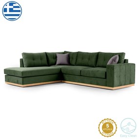 Intrahome Γωνιακός καναπές δεξιά γωνία PYRENEESA Intrahome ύφασμα κυπαρισσί-ανθρακί 280x225x90εκ | SKU: INTRAPA-279111129