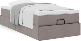 vidaXL Οθωμανικό κρεβάτι με στρώμα Taupe 90x190cm ύφασμα