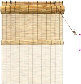 vidaXL Ρόλερ (στόρι) Φυσικό 120 x 160 cm Καλάμι
