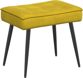 vidaXL Πολυθρόνα Relax Κίτρινη Βελούδινη με Σκαμπό