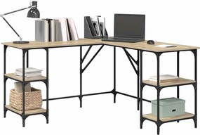 vidaXL Γραφείο Sonoma Δρυς 139 x 139 x 75 εκ. από Επεξεργασμένο Ξύλο