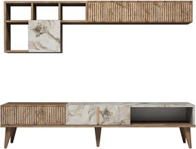Σύνθεση Τηλεόρασης Καρυδί / Λευκό GAFLIE 180x35x40