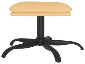 vidaXL Υποπόδιο Κρεμ 60x60x36 εκ. από Ύφασμα Μικροϊνών