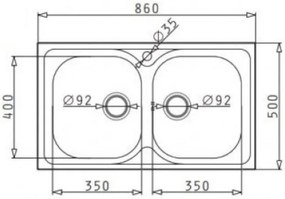 Νεροχύτης Maidsinks Inset 2B-86 x 50 εκ.