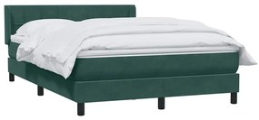 vidaXL Κρεβάτι Boxspring με Στρώμα Σκούρο Πράσινο 140x210εκ. Βελούδινο