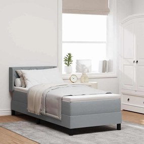 vidaXL Κρεβάτι box spring με στρώμα με στρώμα Ανοιχτό γκρι 80 x 200 cm