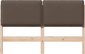 vidaXL Ταπετσαρισμένο κεφαλάρι Φυσικό και Ανοιχτό Γκρι 160 cm