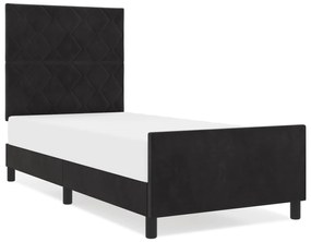 vidaXL Κρεβάτι Μαύρο 90x200 εκ Βελούδο