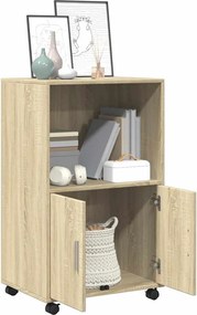 vidaXL Ντουλάπι Τροχήλατο Sonoma Δρυς 55x40x91 εκ. από Επεξ. Ξύλο