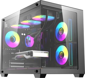 Θήκη υπολογιστή DarkFlash B275 PRO (μαύρη) + 6 ανεμιστήρες
