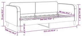 Καναπές Κρεβάτι Ανοιχτό Γκρι 90 x 190 εκ. Υφασμάτινος - Γκρι