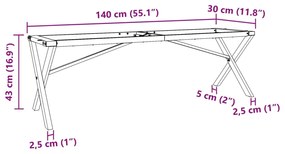 Πόδια Τραπεζιού Σαλονιού σε Σχήμα «Χ» 140x30x43 εκ. Ατσάλι 357902