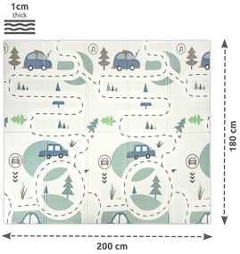 Χαλάκι Δραστηριοτήτων Πτυσσόμενο Διπλής Όψης Waves &amp; Stars 180x200cm 10300490004 Lorelli