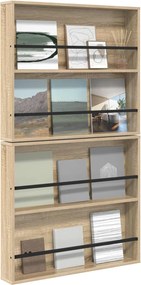 vidaXL Ράφι Περιοδικών με ράφι 2 pcs Δρύς Sonoma 80 x 12 x 70 εκ