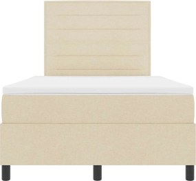 vidaXL Κρεβάτι με ελατήρια με στρώμα Κρεμ 120 x 190 cm ύφασμα