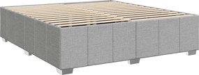 vidaXL Κρεβάτι box spring με στρώμα Ανοιχτό γκρι 200 x 200 cm Ύφασμα