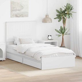 vidaXL Κρεβάτι Αποθήκης Λευκό 90 x 200 cm Επεξεργασμένο ξύλο