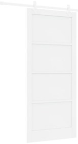 vidaXL Συρόμενη Πόρτα  με Υλικά Λευκή 93x211 εκ. Συμπαγές Ξύλο Πεύκο