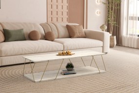 Coffee Table Labranda - Gold, Travertine Travertine 
Gold