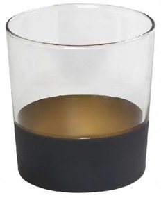 Ποτήρι νερού γυάλινο μπλε/χρυσό 380ml 8,6x9,05εκ