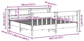 ΣΚΕΛΕΤΟΣ ΚΡΕΒΑΤΙΟΥ ΧΩΡΙΣ ΣΤΡΩΜΑ 180X200 ΕΚ ΜΑΣΙΦ ΞΥΛΟ ΠΕΥΚΟΥ 3306255