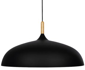 VALLETE BLACK 01259 Μοντέρνο Κρεμαστό Φωτιστικό Οροφής Μονόφωτο 1 x E27 Μαύρο Μεταλλικό Καμπάνα Φ60 x Y35cm