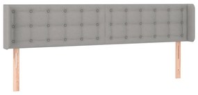 vidaXL Κεφαλάρι Κρεβατιού LED Ανοιχτό Γκρι 183x16x78/88 εκ. Υφασμάτινο