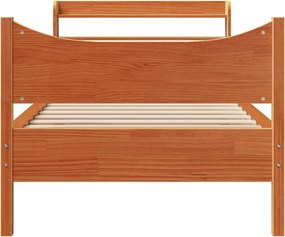 vidaXL Πλαίσιο Κρεβατιού Κεφαλάρι Καφέ Κεριού 75x190εκ. Μασίφ Πεύκο