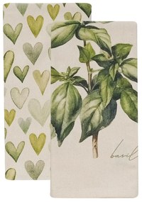 Πετσέτες Κουζίνας Fazzy 259 (Σετ 2τμχ) Green Kentia 40x60cm 100% Βαμβάκι