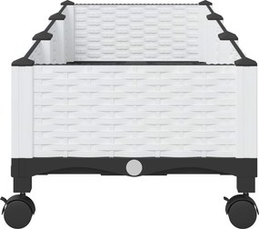 vidaXL Κήπος Γλαστράκι με Ροδάκια Λευκό 120 x 40 x 29 cm PP