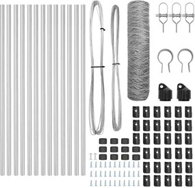 vidaXL Στύλος Περιφράξεων Ασημί 25 x 0,5 μ. (36 mm πλέγμα) Ατσάλι