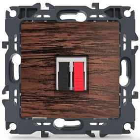 Πρίζα Ηχείων Μονή Χωνευτή Prime 1000113506 36-230VAC Wood Effect Brown Aca