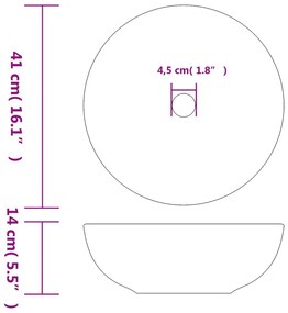vidaXL Νιπτήρας Μαύρος και Μπλε Φ41 x 14 εκ. Κεραμικός