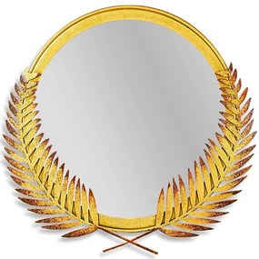 Καθρέπτης Τοίχου Palm Mirror S 930DYU1506 34x35cm Gold Wallity Μέταλλο