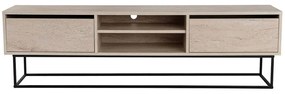 Έπιπλο Τηλεόρασης Escape 854KLN3089 180x40x50cm Travertine Beige-Black