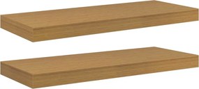 vidaXL Ράφι Τοίχου Επιτοίχιο 2 pcs Μπεζ 60 x 23,5 x 3,8 cm