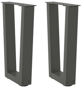 Πόδια Τραπεζιού Σαλονιού Σχήματος V 2 τεμ. Ανθρακί 28x(42-43,3) εκ. Ατσάλι