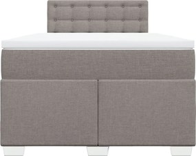 vidaXL Κρεβάτι Boxspring με Στρώμα Taupe 120x200 εκ. Υφασμάτινο