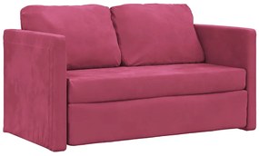 vidaXL Καναπές-Κρεβάτι Δαπέδου 2 σε 1 Μπορντό 122x204x55εκ. Βελούδινος