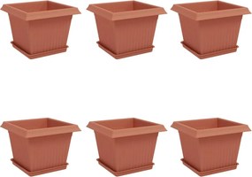 vidaXL Γλάστρες φυτών 6 τμχ. Κεραμιδί Πλαστικό